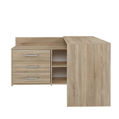 Dany Corner Desk With Drawers Sonoma Oak from B&Q