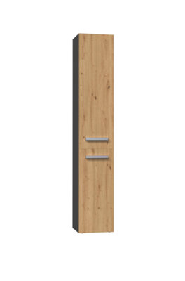 Nel Ii Bathroom Cabinet Anthracite Artisan Oak from B&Q