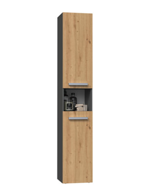 Nel Iii Bathroom Cabinet Antracite Artisan Oak from B&Q