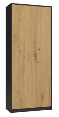 Oliv 2D Storage Cabinet Anthracite Artisan Oak from B&Q