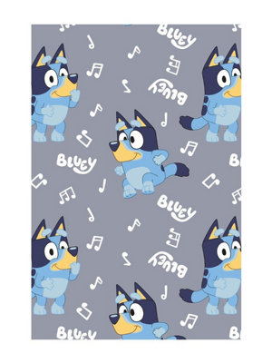 Bluey Grey Fleece Blanket Polyester Soft Throw from B&Q