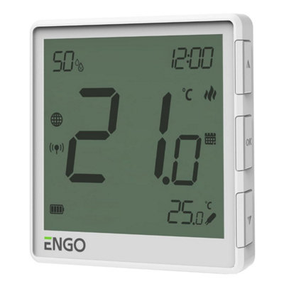 Engo Eone-Batw Zigbee Wireless Smart Thermostat White from B&Q