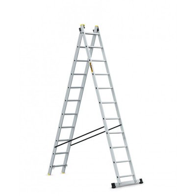 Drabest Pro Aluminum Ladder 2-Section 2X11 150 Kg from B&Q