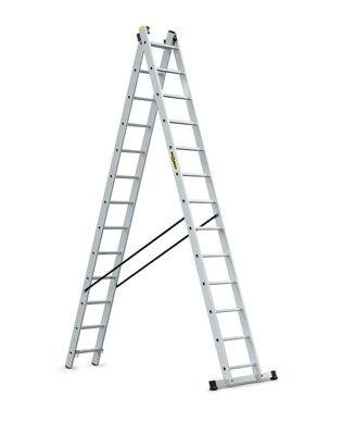 Drabest Pro Aluminum Ladder 2-Section 2X13 150 Kg from B&Q