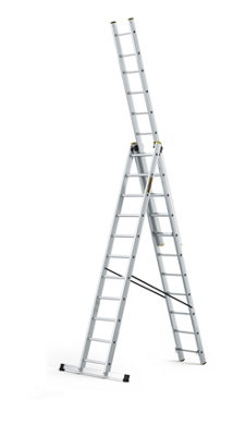Drabest Pro Aluminium Ladder 3X11 IndustrialCertified150 Kg Load Capacity from B&Q