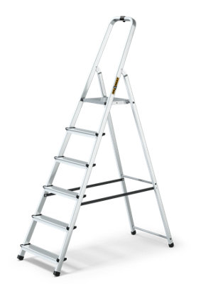 Drabest Aluminum 6-Steps Household Ladder 125 Kg + Hook from B&Q