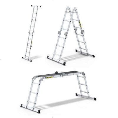 Drabest 4X3-Rung Aluminum Press-Formed Multi-Purpose Ladder With Platform 150 Kg from B&Q
