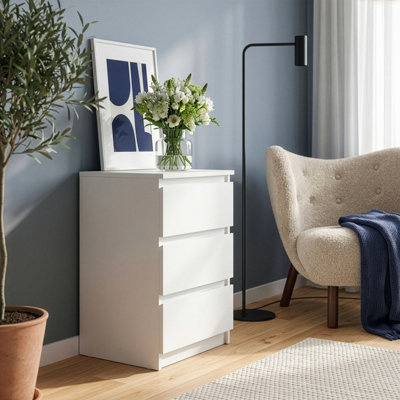 Furniture To Go Edmore 3 Drawer Bedside Chest In White from B&Q