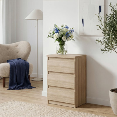 Furniture To Go Edmore 3 Drawer Bedside Chest In Sonoma Oak from B&Q