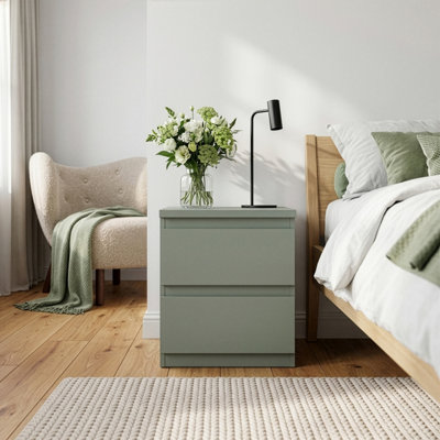 Furniture To Go Edmore 2 Drawer Bedside Table In Sage Green from B&Q