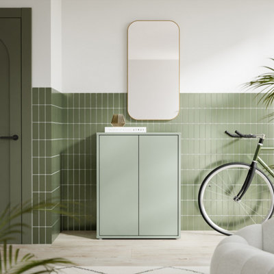 Furniture To Go Alice Springs Shoe Cabinet With 2 Doors Push-To-Open In Sage Green from B&Q
