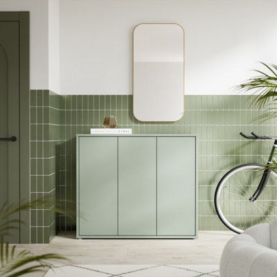 Furniture To Go Alice Springs Shoe Cabinet With 3 Doors Push-To-Open In Sage Green from B&Q