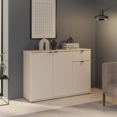 Furniture To Go Ganymede Wide 3 Door Cupboard With Drawer In Sand from B&Q
