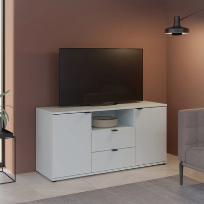 B&Q -  Ganymede Tv Unit With Open ShelfDrawer And 2 Doors In Light Grey