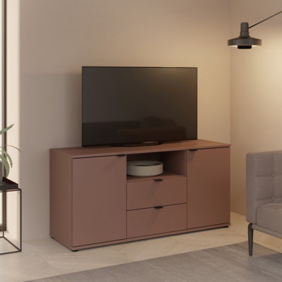 B&Q -  Ganymede Tv Unit With Open Shelf2 Drawers And 2 Doors In Terracotta