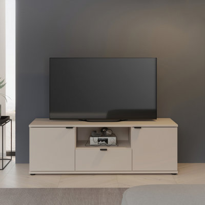 B&Q -  Ganymede Tv Unit With Open ShelfDrawer And 2 Doors In Sand