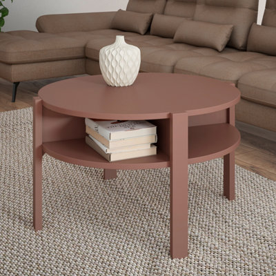 B&Q -  Tobago Round Coffee Table With Open Shelf In Terracotta