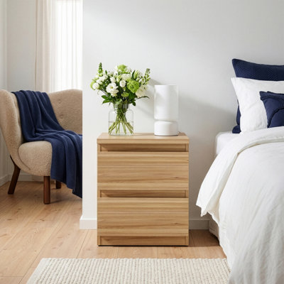 Furniture To Go Edmore 3 Drawer Bedside Table In Mauvella Oak from B&Q