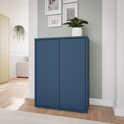 B&Q -  Alice Springs Shoe Cabinet With 2 Doors Push-To-Open In Night Blue