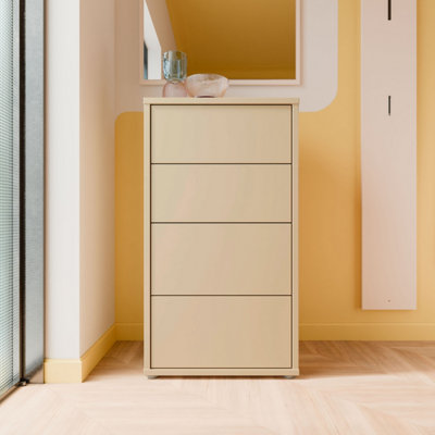 Furniture To Go Alice Springs Tall 4 Drawer Chest With Push-To-Open Drawers In Butter Yellow from B&Q