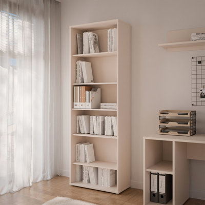 B&Q -  Alice Springs Tall Wide Bookcase With 5 Shelves In Sand