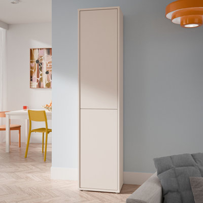 B&Q -  Alice Springs Narrow Tall Cupboard With 2 Push-To-Open Doors In Sand