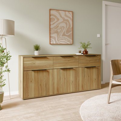 Furniture To Go Orkney 3 Drawer Sideboard With 3 Doors In Mauvella Oak from B&Q