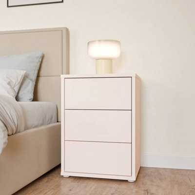 B&Q -  Alice Springs Bedside Cabinet With 3 Drawers Push-To-Open In Sand