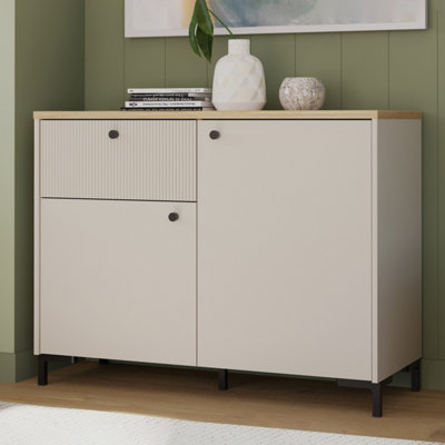 Furniture To Go Bixbite Sideboard With Fluted DetailDrawer And Cupboard In Mauvella Oak And Sand from B&Q