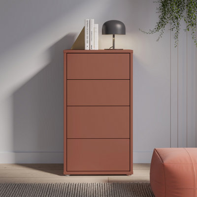 Furniture To Go Alice Springs Tall 4 Drawer Chest With Push-To-Open Drawers In Terracotta from B&Q