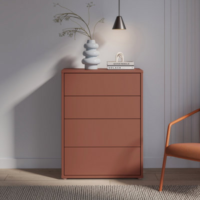 Furniture To Go Alice Springs 4 Drawer Chest With Push-To-Open Drawers In Terracotta from B&Q