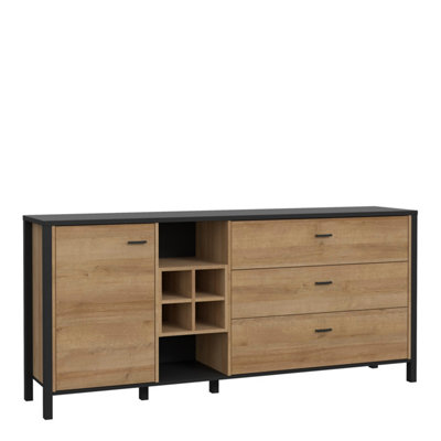 Furniture To Go High Rock (Large) Sideboard In Matt /Riviera Oak Black