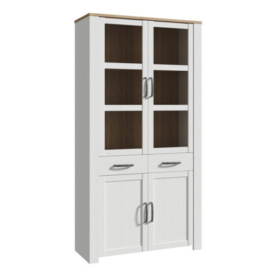 Furniture To Go Florence Bohol 4 Door 2 Drawer Oak And White Display Cabinet - Image 6