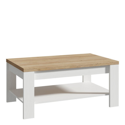 Furniture To Go Bohol Coffee Table In Riviera Oak/White - Riviera Oak & White - Image 6