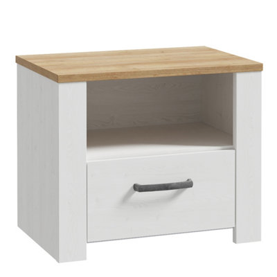 B&Q -  Bohol 1 Drawer Bedside In Navy Oak