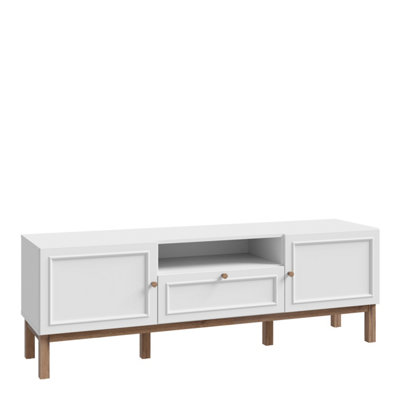 Furniture To Go Wensley 2 Door 1 Drawer Tv Unit In And Oak Light/Grey