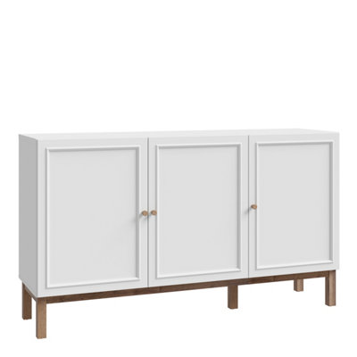 Furniture To Go Wensley 3 Door 1 Drawer Sideboard In Light Grey And Oak