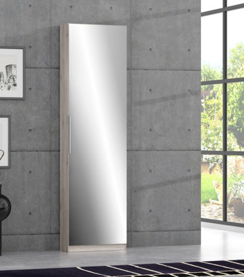 FurniComp LTD Furnicomp Reflex Oak Tall Mirrored Shoe Cabinet from B&Q