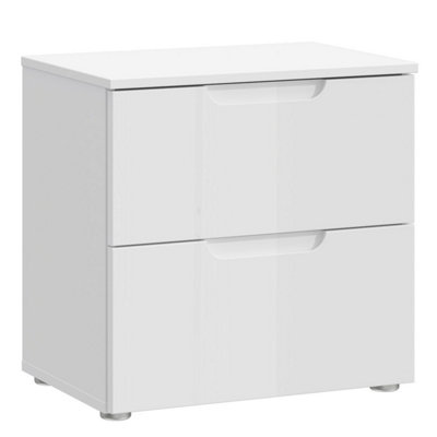 Furniture To Go White Sienna Bedside In / High Gloss - Manufactured Wood - 1 - Image 6