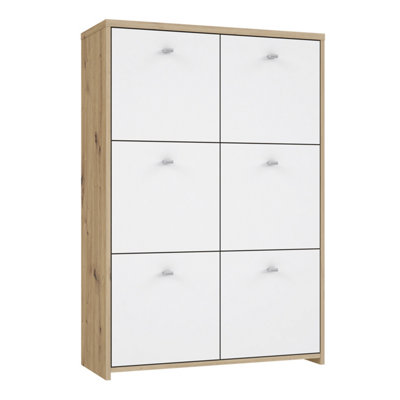 B&Q -  Best Chest Storage Cabinet With 6 Doors In Artisan Oak/white