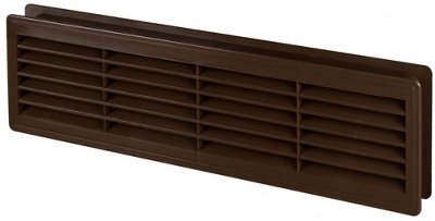 Awenta Brown 120X440mm Internal Door Plastic Ventilation Grille Air Vent Collar from B&Q