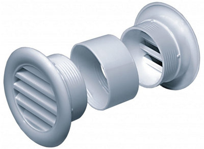Awenta White Round Joinery Door Air Vent Grille Woodwork Furniture 40mm Diameter Hole from B&Q