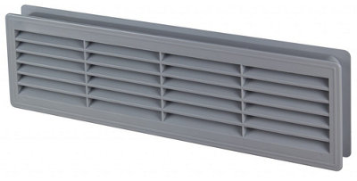 Awenta Grey 120X440mm Internal Door Plastic Ventilation Grille Air Vent Collar from B&Q