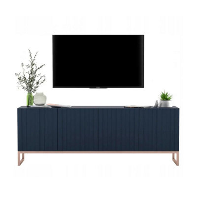 B&Q -  Elpis Glamour Tv Cabinet Media Unit With StorageNavy / Copper Frame