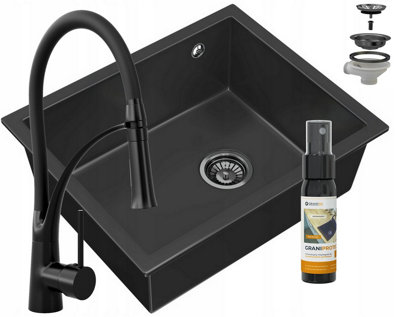 Granite Sink Granitan Salix Undermount With Nexo Tap And Waste Kit1 Set from B&Q