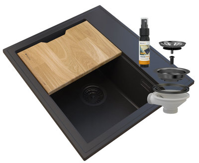 Granite Kitchen Sink Granitan Foxal Single Bowl With Waste Set from B&Q