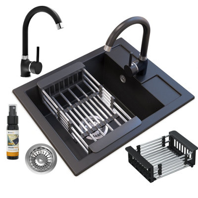 Granite Kitchen Sink Granitan Best With Tap And Drain Set 1Pc from B&Q