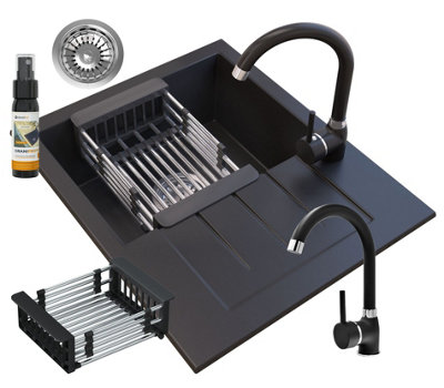 Granite Kitchen Sink Granitan Milano With Tap And Waste Set from B&Q