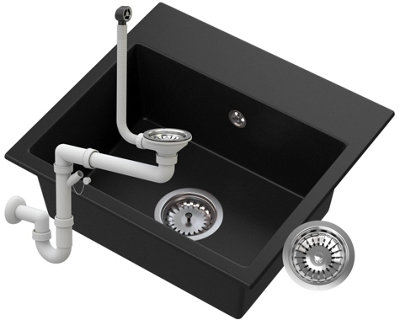 Granitan Granite Kitchen Sink Milos With Waste Kit1 Set from B&Q