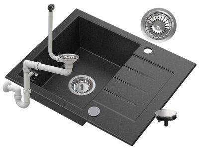 Granite Kitchen Sink Granitan Tinos With Drainer And Waste Set from B&Q